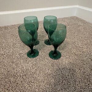 Vintage Green Wine Glasses
